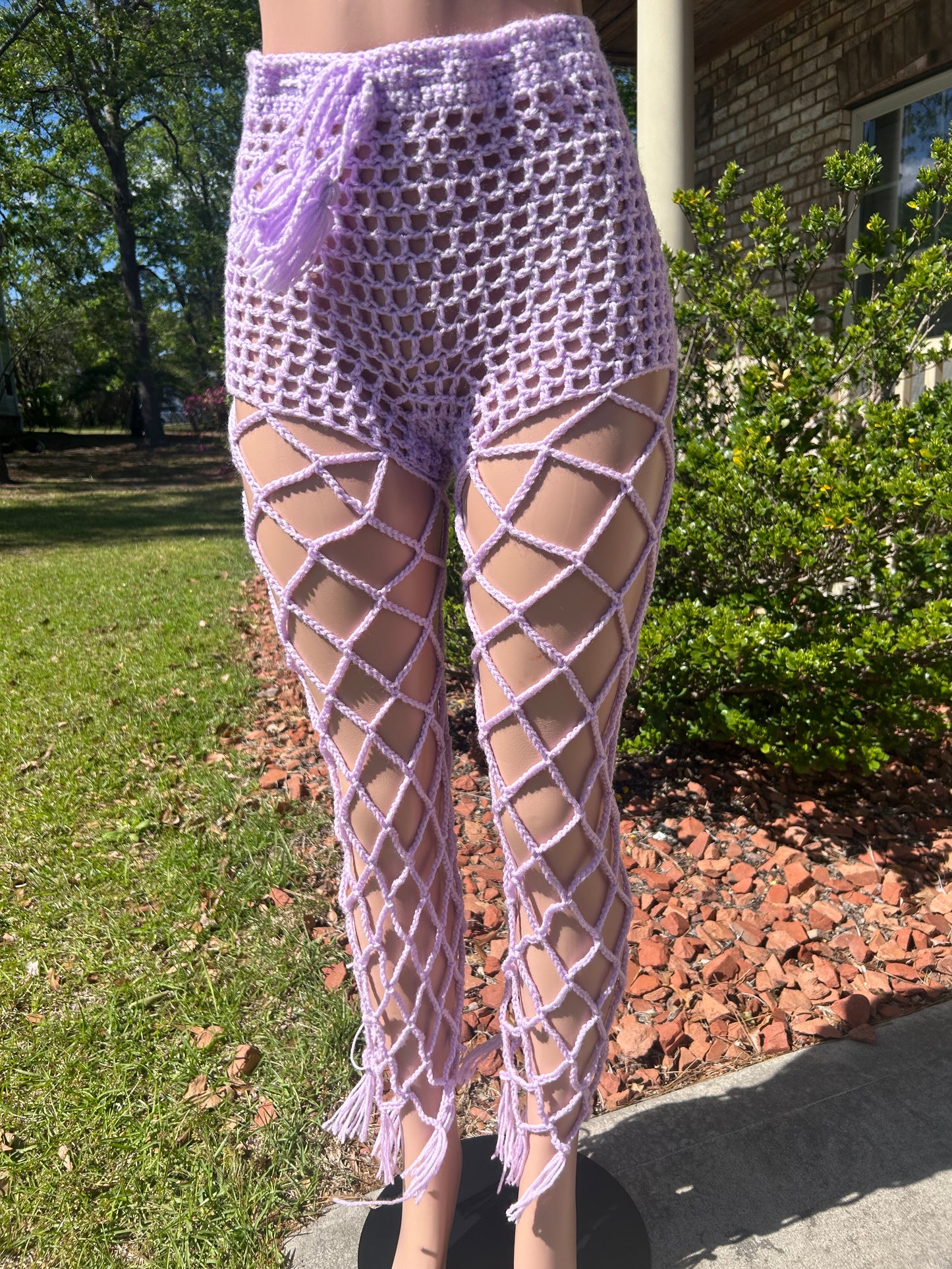 Diamond mesh pants set